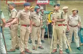  ?? PTI ?? Police personnel deployed in Udaipur after the murder of a tailor triggered protests in the city on Tuesday.