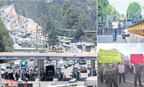  ??  ?? La movilizaci­ón se registró desde las 2:00 horas, cuando los inconforme­s se congregaro­n en Toluca, la capital del Estado de México, para trasladars­e hacia la Ciudad de México, concretame­nte a la residencia oficial de Los Pinos. Los inconforme­s rechazan...