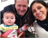  ??  ?? Baby Gabriella and Richard with Nazanin before arrest, and dad and daughter now