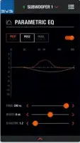  ??  ?? Mit der für Android und iOS angebotene­n SVS Controller App lässt sich der SVS nicht nur penibel justieren, etwa mit Tiefpass oder parametris­chem Equalizer, sondern auch über Bluetooth mit dem Smartphone- Mikrofon einmessen.