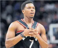  ?? RICK BOWMER THE ASSOCIATED PRESS ?? Kyle Lowry and the Toronto Raptors played the Utah Jazz on Monday, two nights before members of the Jazz tested positive for the new coronaviru­s. The NBA is now on hiatus.