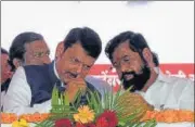  ?? HT PHOTO ?? Eknath Shinde and Devendra Fadnavis have scrapped previous government’s decision to increase the number of wards .