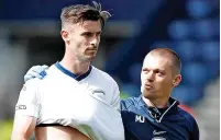  ?? ?? HURT: PNE’S Andrew Hughes leaves the field injured