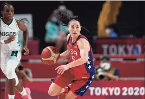  ?? Eric Gay / Associated Press ?? The United States’ Sue Bird brings the ball up court during a preliminar­y round game against Nigeria at the 2020 Summer Olympics on Tuesday.