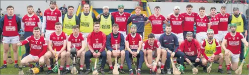  ?? (Pic: George Hatchell) ?? The Cork SH team that drew with Clare in the Allianz Hurling League at Cusack Park, Ennis.