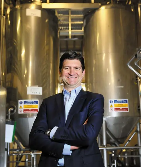  ??  ?? Ollie Loomes, country director of Diageo Ireland, at St James’s Gate in Dublin. Photo: Frank McGrath