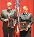  ?? SUBMITTED PHOTO ?? Jeff Young (Class of 1980) and Naval Commander Susan Smith (Class of 1995) were inducted into the West Chester East Hall of Fame.