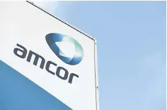  ??  ?? A sign of Australian packaging group Amcor is seen outside one of its packaging facilities in Melbourne on August 7. Australian firm Amcor announced a US$6.8 billion buyout of US rival Bemis to become the world’s largest plastic packaging group, and...