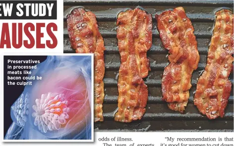  ??  ?? Preservati­ves in processed meats like bacon could be the culprit