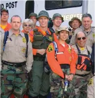  ?? SCRIPPS HEALTH ?? Volunteeri­ng on the search and rescue team was a frequent role for Van Gorder, center.