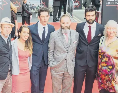  ?? PICTURE: IAN GEORGESON. ?? PREMIERE: Director Francis Lee with the stars of God’s Own Country at the film’s gala opening in Edinburgh.