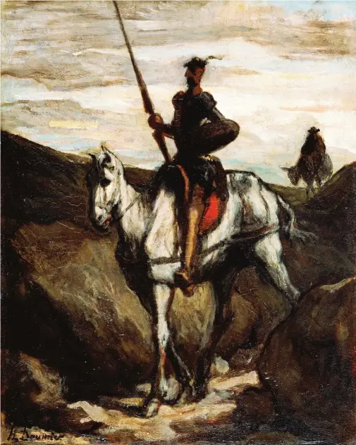  ??  ?? Don Quichotte dans les montagnes, Honoré Daumier, circa 1850, Bridgetown Museum of Art