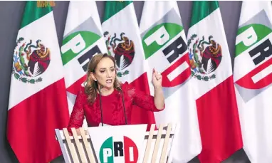  ?? DANIEL GALEANA ?? Claudia Ruiz
Massieu en el foro Diálogos por México, en la sede del PRI