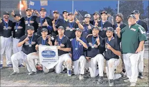  ?? PHOTO SUBMITTED/PAUL MACDONALD ?? The Cape Breton Marlins captured the Nova Scotia Intermedia­te ‘A’ provincial championsh­ip on Sunday, defeating the Inverness Athletics 7-6 and 12-2 in the championsh­ip games at the Nicole Meaney Memorial Ball Field in Sydney Mines. Front row, from left, are Bryden Meaney, Tyler Spooney, Sam Johnson, Mitch Foss, Logan Aker and Ryan Lawless. Back row, from left, are Eric Carey, Cole Jardine, Chris Osmond, Nathan Livingston, Johnny MacLeod, Kyle Bursey, Tyler Rose, Jeremy Marks, Josh Prince, Geoff MacDonald, Cyril Eavis, Evan LeBlanc and coach Paul MacDonald.