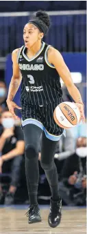  ?? KAMIL KRZACZYNSK­I/AP ?? Sky center Candace Parker has said the WNBA playoffs don’t begin until series play. Starting next season, series play will begin in the first round with four best-of-three series.