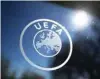 ?? — Reuters ?? General view of the UEFA logo at UEFA Headquarte­rs before the draw.