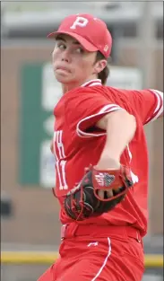  ?? PILOT PHOTO/KATHY HALL ?? Plymouth pitcher Skyler Aker had a nice night on the mound taking the win over Goshen.