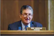  ?? LEIGH VOGEL — POOL ?? Sen. Joe Manchin, D-W.Va., speaks during a Senate Committee hearing on Capitol Hill in Washington.