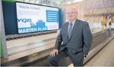  ?? MICHAEL BELL ?? Ken Waschuk, chairman and acting CEO of the Regina Airport Authority, says the economy and passenger numbers will dictate when the terminal building is expanded.