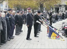  ?? ?? REMEMBRANC­E SERVICE Standard bearers at the Guildhall