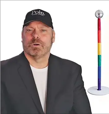  ??  ?? Chaz Stevens, Executive Director of The Humanity Fund, is on a crusade to erect gay ‘Festivus Poles’ nationwide. (Screecap image)