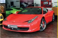  ??  ?? MODEL: Ferrari 458 Italia YEAr: 2011 MILEAGE: 700km PrICE: ` 3 crore 60 lakh CUrrENT PrICE AS NEW: ` 5 crore 50 lakh