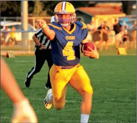  ?? Staff photo/Corey Maxwell ?? Marion Local’s Peyton Otte calls out for a block Friday night during the Flyers win against Minster.