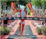  ?? PHOTO: PHOTOSPORT ?? Terenzo Bozzone has finally won Ironman New Zealand, after five previous podium finishes.