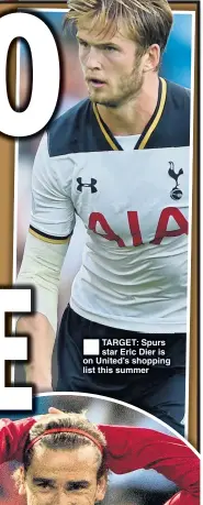  ??  ?? TARGET: Spurs star Eric Dier is on United’s shopping list this summer
