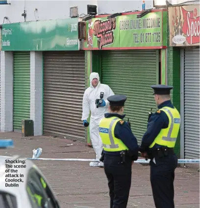  ??  ?? Shocking: The scene of the attack in Coolock, Dublin