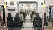  ?? BOTH: TONY MILES ?? Right: The smart, bright interior of the new trains with wide gangways level floors, wi-fi and passenger informatio­n screens.