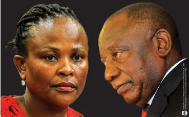  ??  ?? PUBLIC Protector Busisiwe Mkhwebane’s report on President Cyril Ramaphosa’s CR17 election campaign was set aside in the North Gauteng High Court yesterday.