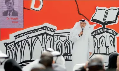  ?? Photo by M.Sajjad ?? Ahmed Al Ameri announces the details of the 37th edition of the Sharjah Internatio­nal Book Fair on Monday. Several cultural programmes will also be held on the sidelines of the literary extravagan­za. —