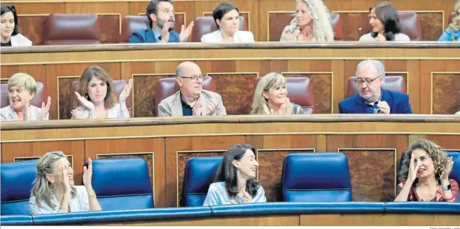  ?? ZIPI ARAGÓN / EFE ?? La bancada socialista durante una sesión plenaria en el Congreso.