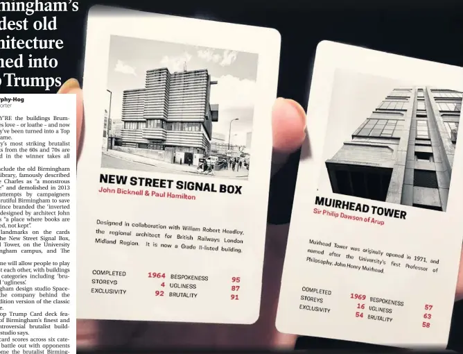  ??  ?? >
The new cards and below, clockwise from top left, the Central Library, Ellis Street car park, the Ashley Building and Birmingham Rep