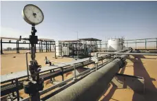  ?? Reuters ?? El Sharara oilfield. Blockades in Libya have resulted in lost oil production worth $6.5 billion this year