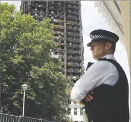  ?? AP PHOTO ?? British officials ordered an immediate examinatio­n Friday into a fridgefree­zer that is deemed to have started the fire in the 24-storey high-rise apartment building the early morning of June 14.