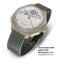  ??  ?? Chronomètr­e FB 1R Edition 1785 Mecanismo: calibre manual FB-T.FC.R-2.