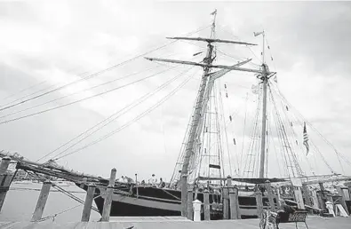  ?? PAUL W. GILLESPIE/CAPITAL GAZETTE ?? The Pride of Baltimore II docks at City Dock during a previous visit to Annapolis. The replica 19th-century topsail schooner is set to return to Annapolis Friday for Maryland Day Weekend.