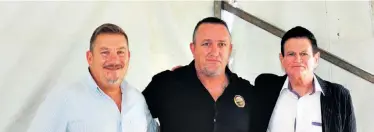  ?? Dave Savides ?? Central role players at the charity donation function were: Danny Knoesen (NCT general manager), Pastor Chad Jones (Fuzion Ministries) and Deputy Mayor Christo Botha