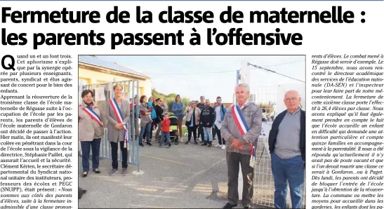  ?? (Photo R. B.) ?? Dès lundi, les portes de l’école seront bloquées par les parents.