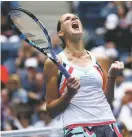  ?? JASON DECROW/THE ASSOCIATED PRESS ?? Karolina Pliskova reacts after defeating Zhang Shuai during the third round of the U.S. Open on Saturday in New York.