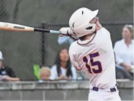  ?? JR./TUSCALOOSA NEWS GARY COSBY ?? Bibb County's Ethan McMillan (15) follows through after hitting the ball during the game on March 14 with Northridge at Bibb County High.
Thursday, March 28
Odum, Kimber Price
Shaw