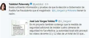  ?? / @Yeidckol ?? Yeidckol Polevnsky expresó que el proyecto a cargo del magistrado José Luis Vargas contaba con toda la informació­n y pruebas para ser avalada.