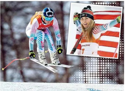  ??  ?? Zwei US- Stars im Goldfieber: Lindsey Vonn und Mikaela Shiffrin ( kl. Bild) rittern um den Sieg