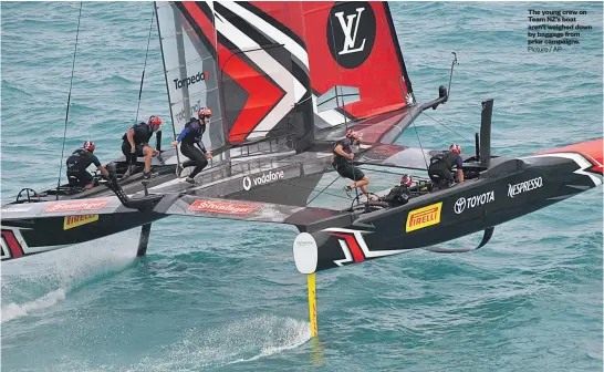  ?? Picture / AP ?? The young crew on Team NZ’s boat aren’t weighed down by baggage from prior campaigns.