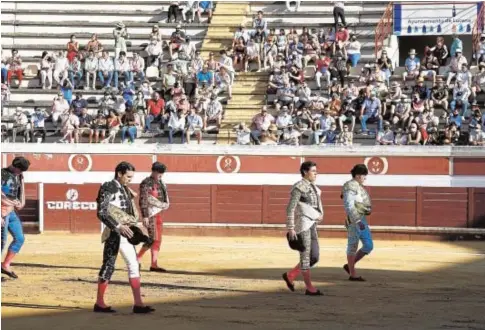  ?? VALERIO MERINO ?? Morante de la Puebla, Juan Ortega y Pablo Aguado actuaron recienteme­nte en Lucena con restriccio­nes//