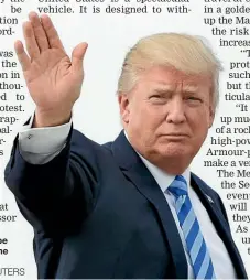  ??  ?? President Donald Trump will be waving to the throngs down the Mall when he visits Britain in October.