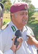  ??  ?? FCS Commission­er Commander Francis Kean at the Nasinu Cemetery