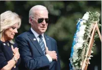  ?? ?? President Joe Biden and first lady Jill Biden at the 40th annual National Peace Officers’ Memorial Service at the US Capitol yesterday. (Reuters)